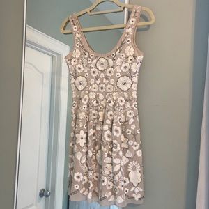 Needle & Thread - Beaded Flower Dress in Neutral